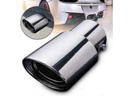 Ponteira De Escape Universal Inox Cromada Retangular Para Carro Cano De Escape Acessório Recto