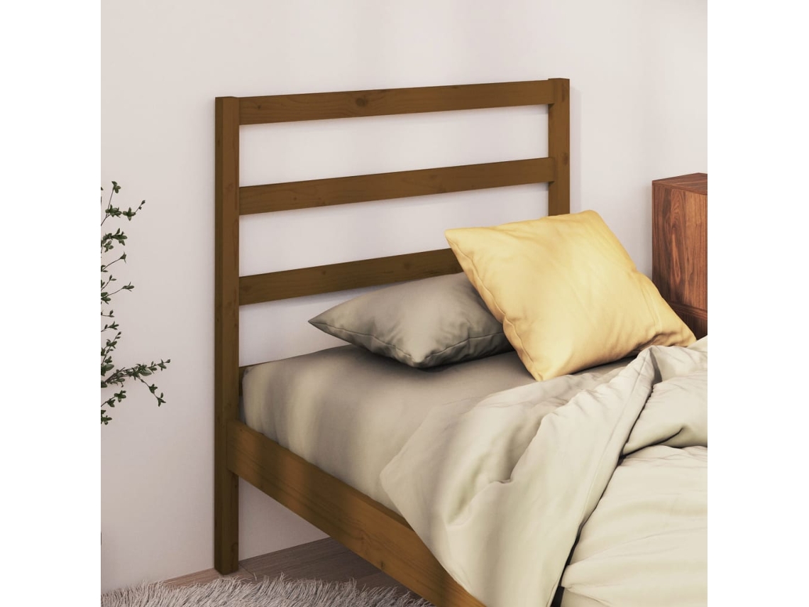 Cabeceira De Cama 106x4x100 Cm Pinus Maciço Marrom Mel