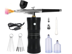 Kit Aerógrafo Ipx8 Com Compressor De Ar 7 4 V 34 Psi Recarregável Sem Fio Bico De 0 4 Mm Preto Yizhood