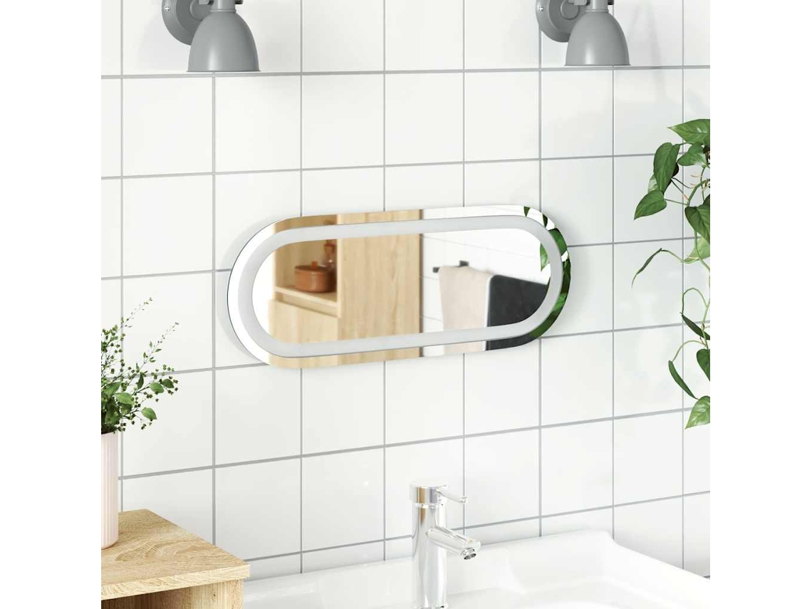 Vidaxl Espelho De Casa De Banho Com Luzes Led Oval 40x15 Cm