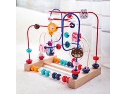 Ats brinquedo Labirinto de Contas de Madeira para Bebês com Padrões Animais para Pratsicar Coordenação