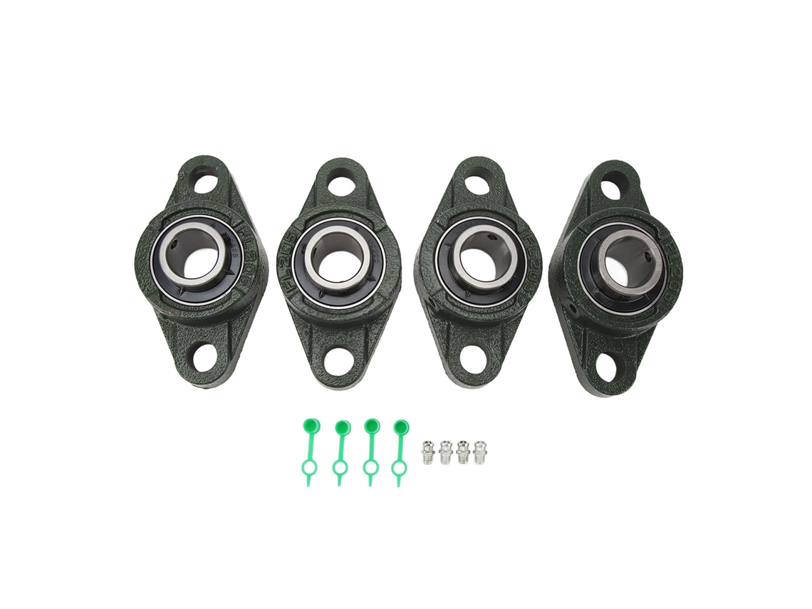 Cojinetes De Suporte De Bloco De Cojinete Ucfl205, 4 Peças, Cojinete Esférico Externo Metálico Com Parafusos, Blocos De Cojinete De 2 Furos