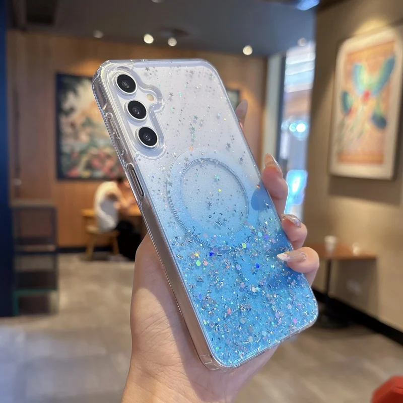 Capa Protetora Transparente Com Glitter (galaxy A05)