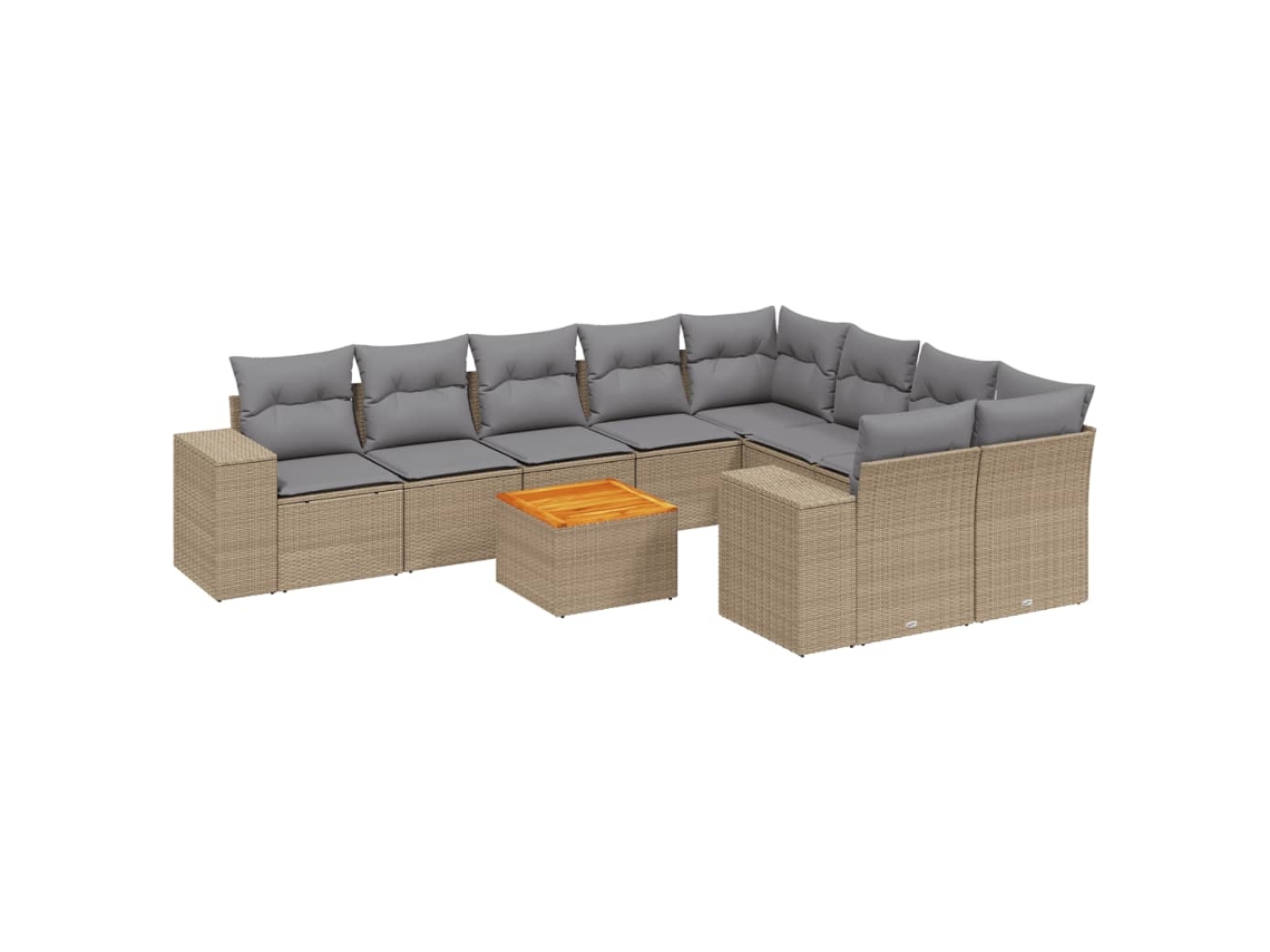 Garden Sofa Set, Garden Sofa Sets Vidaxl Bege Rattan / Vime (n/a)