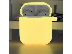 Capa de silicone macia Hengrongshen para Airpods 1/2 (laranja luminoso)