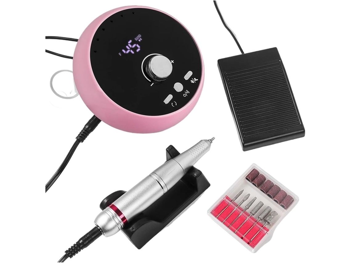 Lixadeira Profissional SFUSHOS 45000 Rpm Branca e Rosa