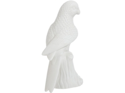 Estatueta Papagaio Cerâmica Branca Decoração Exclusiva Escritório Estar Ornamento Artístico Durável Casa Sala GOKOCO