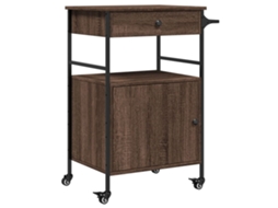 Kitchen Trolley, Kitchen Trolleys Vidaxl Marrom Madeira Processada (n/a)