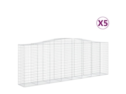 Gabion Basket, Gabion Baskets Vidaxl Prateado Ferro (400 X 50 X 140/160 Cm)