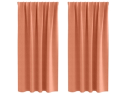 Conjunto 2 Cortinas Opacas Vidaxl Castanho Poliéster (175 X 140 Cm)
