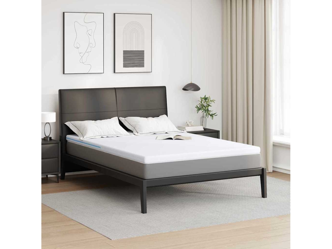 Vidaxl Topper De Colchão 160 X 200 Cm De Espessura Tecido Jacquard