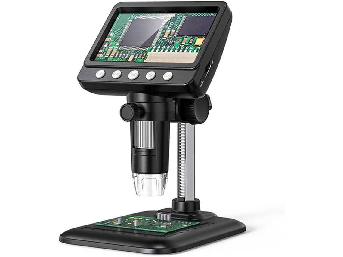 Microscópio Digital, Usb, Lcd De 4,3 Polegadas, Lupa 1080p Com 8 Luzes Led.