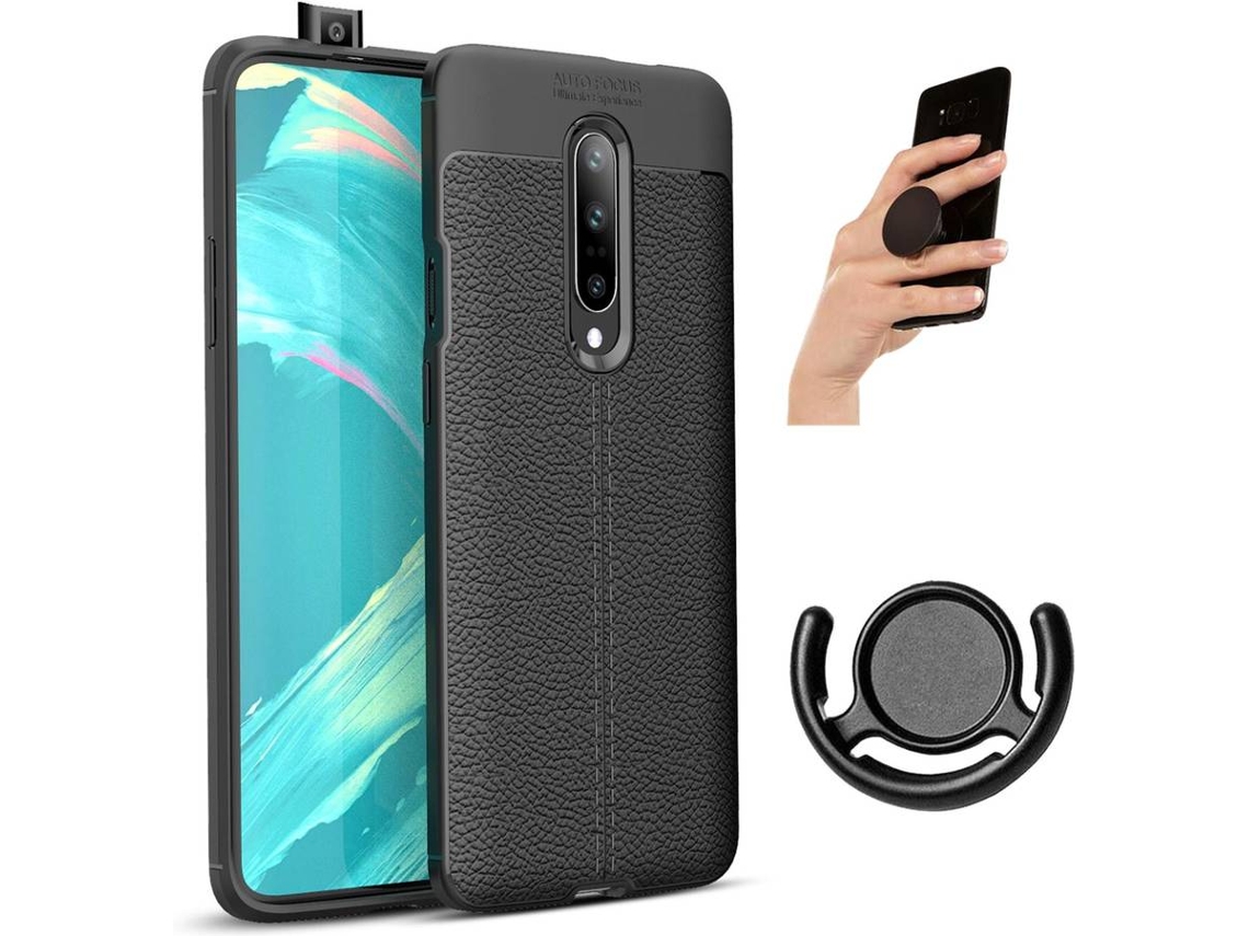 Capa, Suporte e Popsocket Oneplus 7 PRO Rugged Leather Preto