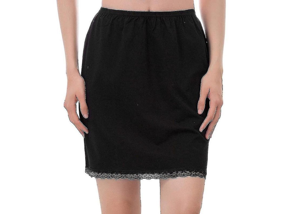 2026 petticoat Falda Interior Media Cintura Elástica Antideslizante de Encaje para Mujer Talla Única Blanco