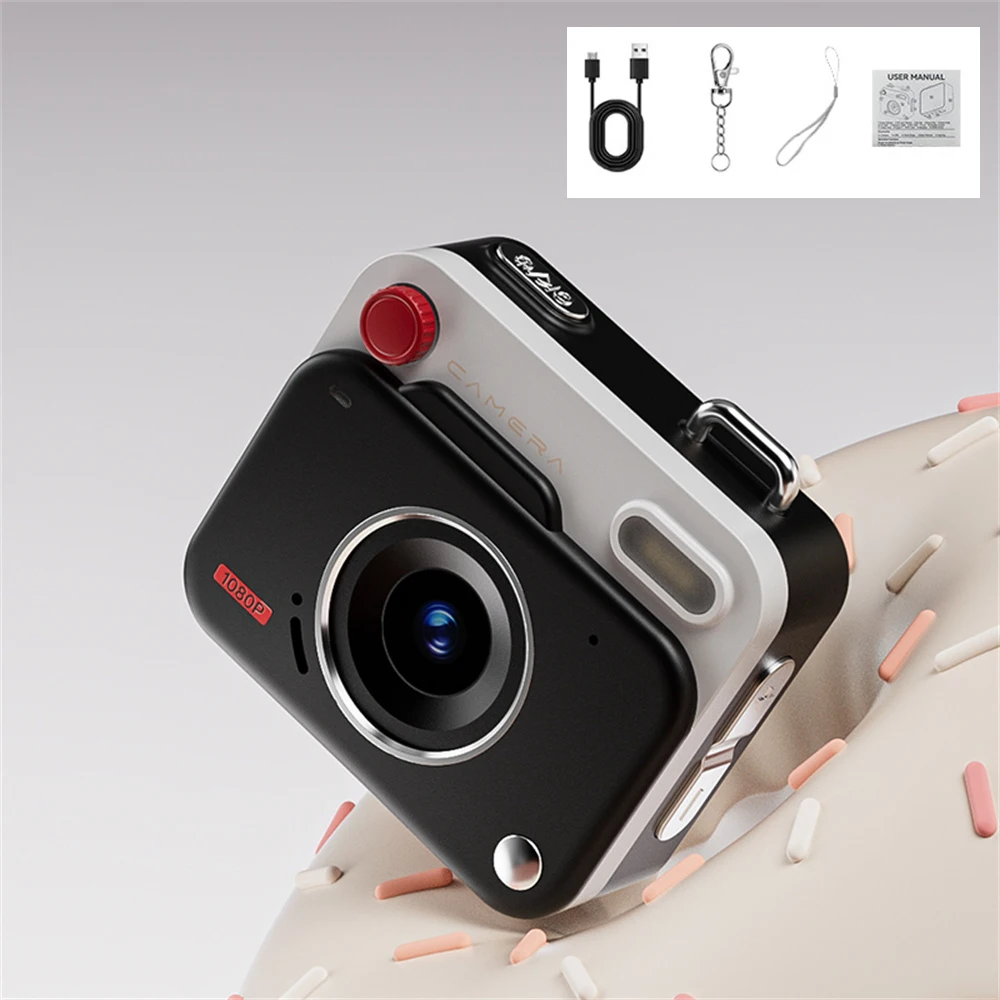 Mini Câmera Digital Hd 1080p 48mp Câmera Selfie para Estudantes/crianças no Campus MDUG (preta 32gb)