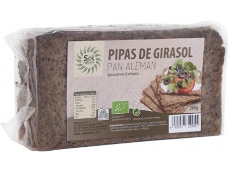 Suplemento Alimentar SOLNATURAL Pan Aleman Pipas Deirasol Bio (500 Gr)