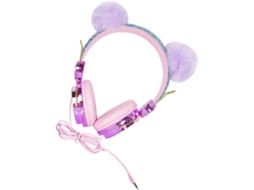 Casque Audio Réglable Com Microfone Para Garçon Et Filles E Tablets Compatíveis, Design Pourpre En Abs Couleur