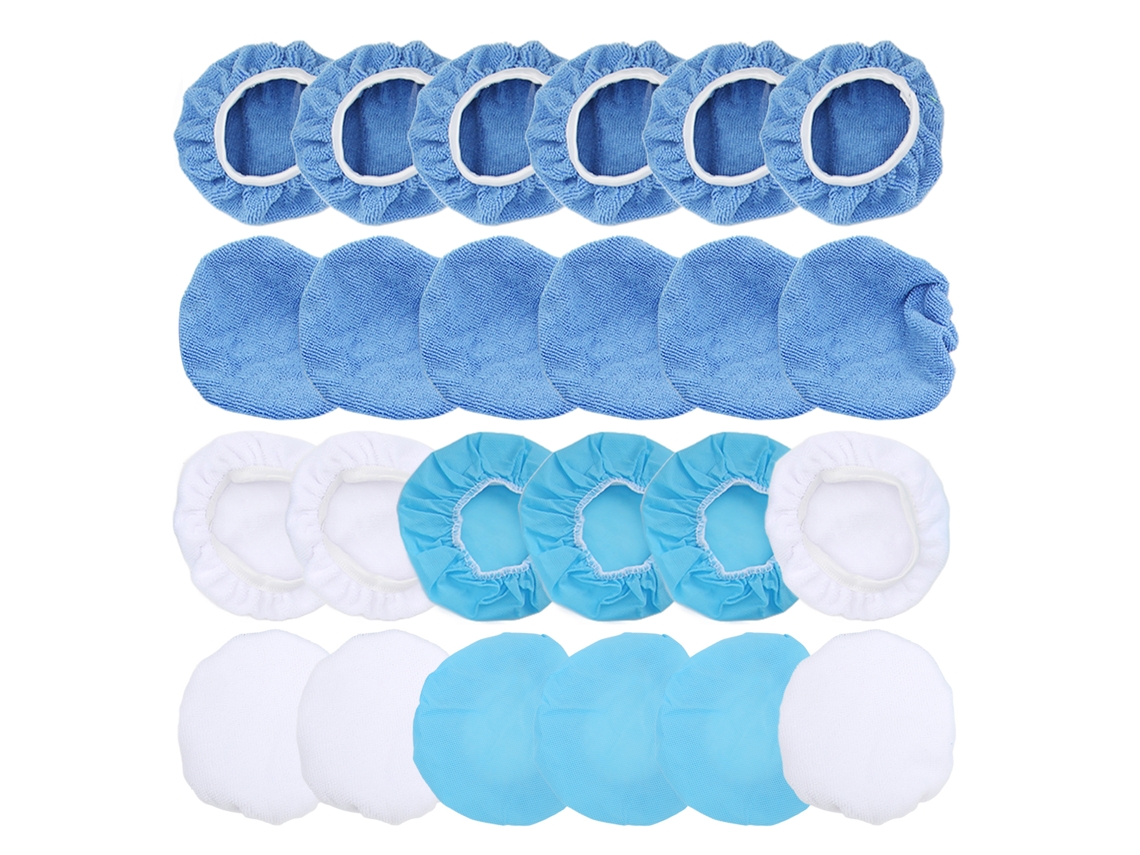 Kit Com 24 Discos De Polimento De Microfibra De Algodão Não Tecido De 150 Mm Para Carros, Motos E Barcos Aquaforge (6 Polegadas)