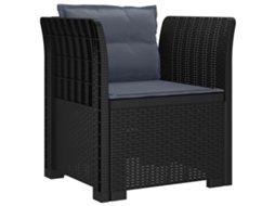 Maison Exclusive - Poltrona 1 Lugar Com Almofadas Look Rattan Pp Antracite