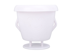 Vaso de planta suculenta Primerox com rosto fofo, branco
