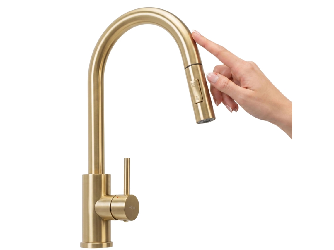 Grifo para Cocina REA Fresh Touch Brush Gold 19 X 20 X 37 Cm