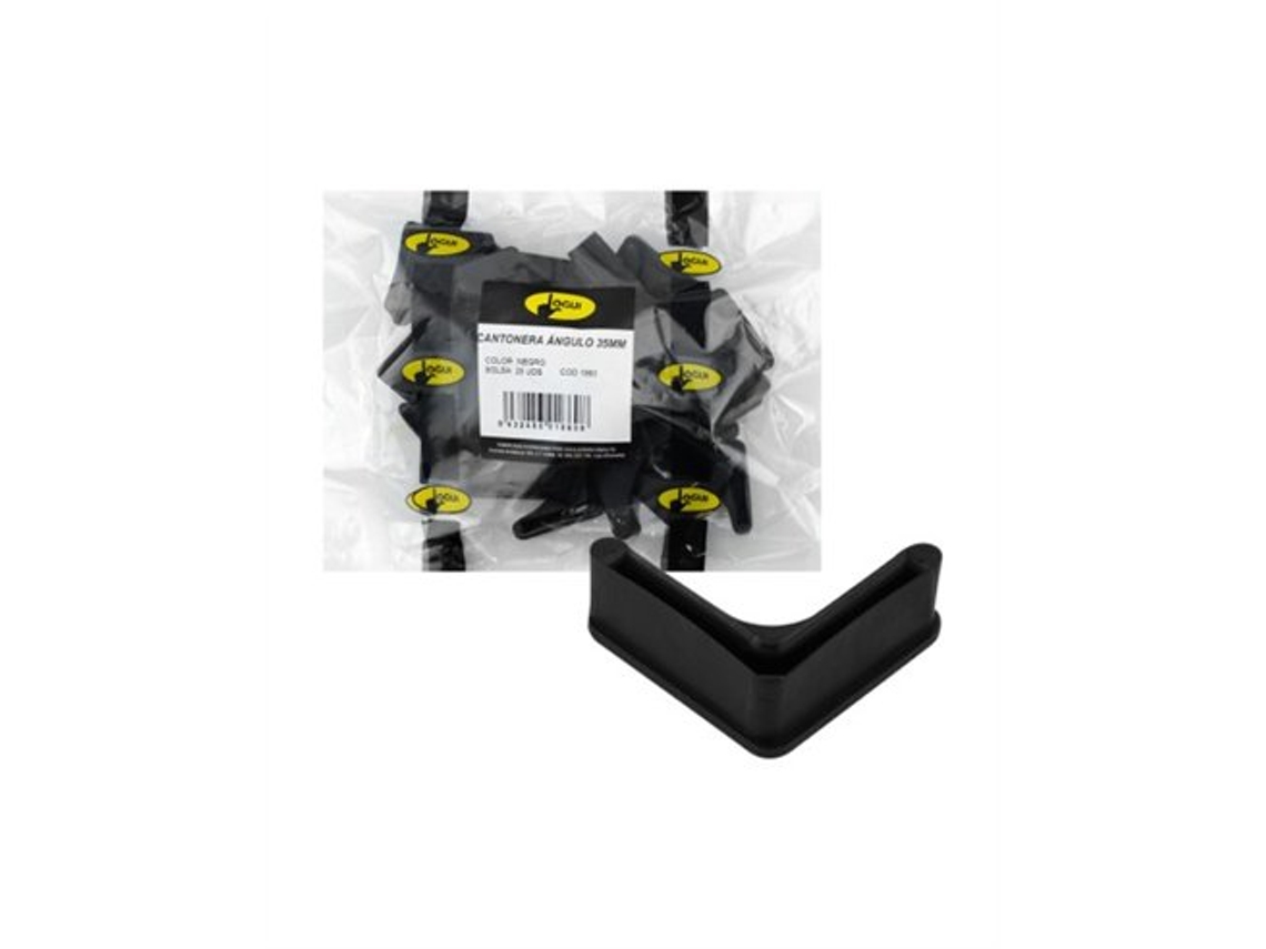 Virola Angular Preta 25 Peças 35x35 Mm Gibalto