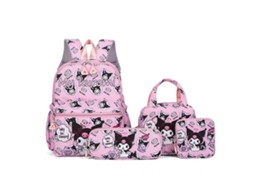 Linda mochila escolar infantil Sanrio Hello Kitty Melody Kuromi com desenho da Sanrio, estojo e carteira nova.