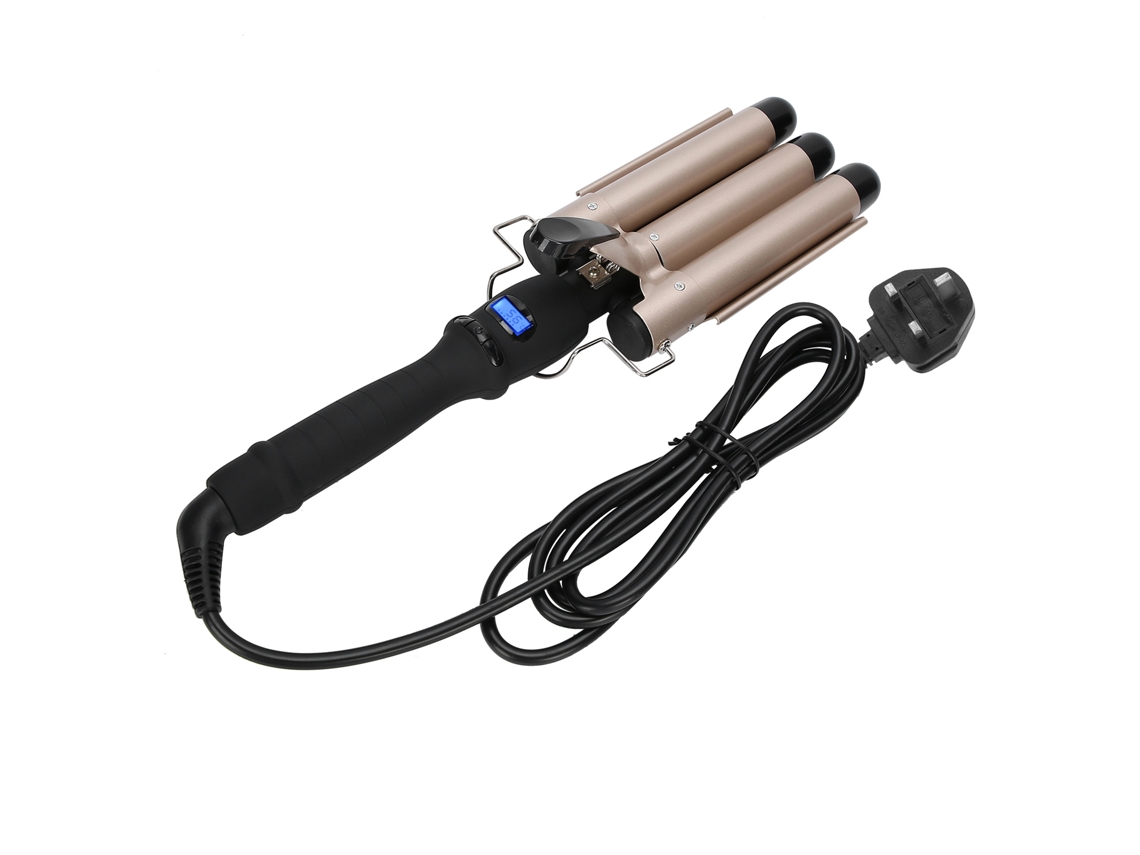 2026 plancha de Rizo 3 Barras 32mm Wand Ondulador Pelo Herramienta Estilo Oro 110 240v Plug Uk