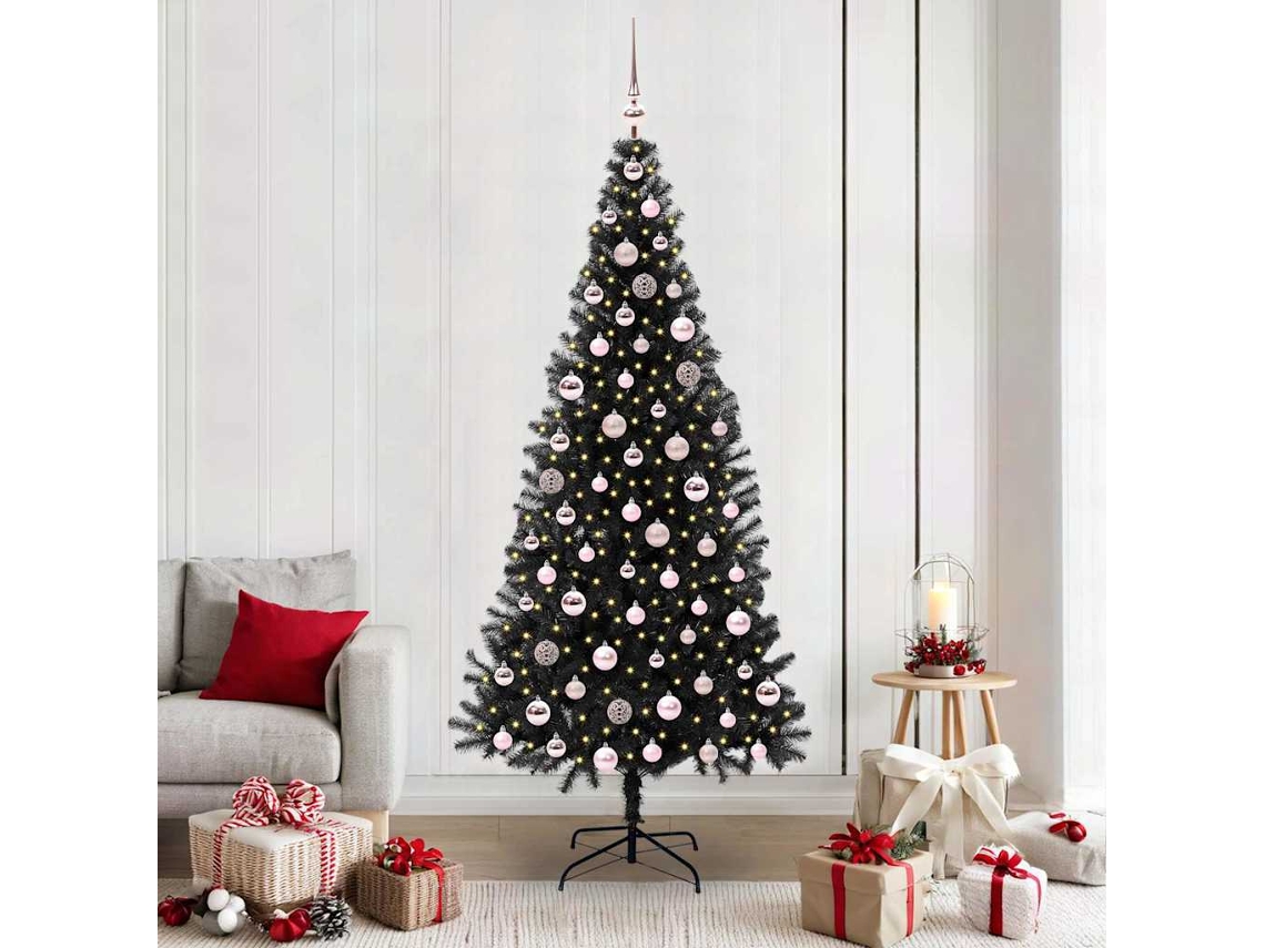 Vidaxl Árvore De Natal Preto 210 Cm Pvc