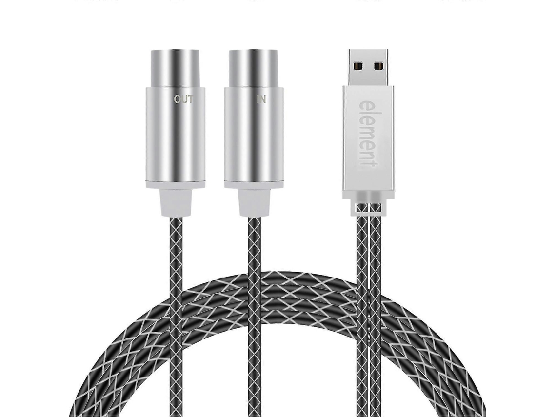 Cabo Midi Element Para Conversor De Entrada E Saída Usb Interface Midi Profissional Com Luz Indicadora Para Pc/ Aquaforge