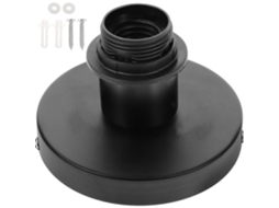 Soquete De Teto E27 Em Metal Preto, Acessório Confiável Com Parafusos.