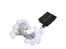 Luz de Fio Solar 80 Led Bola Redonda Resistente À Água para Jardim Pátio Acampamento Exterior | S/MARCA