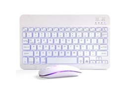Lurelia Conjunto Teclado E Rato Sem Fios, Bluetooth, Recarregável, Silencioso, Led, Compacto, Retro, Ipad Pro