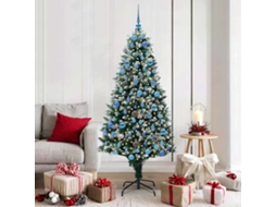 Vidaxl Árvore De Natal Artificial Verde 180 Cm Pvc, Aço E Plástico