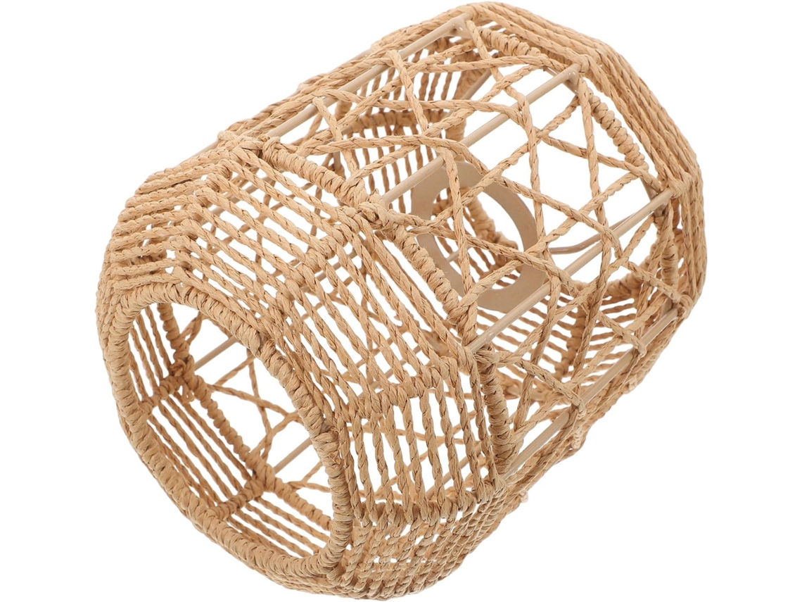 Abajur Pendente Com Efeito De Rattan Sintético Trançado Para Luminária De Teto Vintage