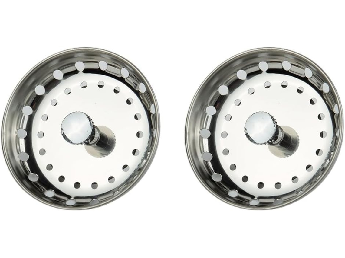 Conjunto De 2 Cestos Ralo E Tampa Para Pia Cozinha Em Aço Inoxidável,