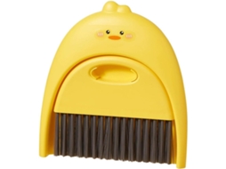 Conjunto De Mini Vassoura E Pá Lixo Mesa Em Plástico Amarelo