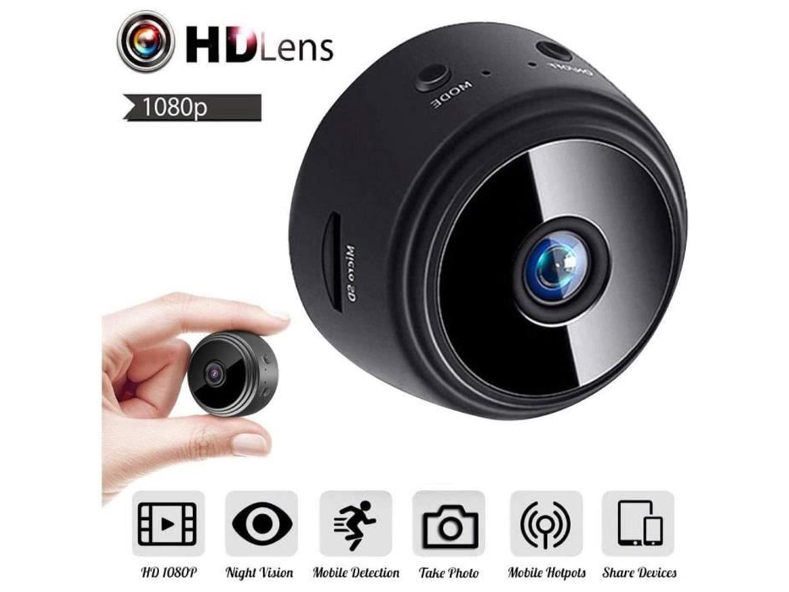 Mini Câmera Espiã Hd 1080p Portátil Wifi Visão Noturna Preta