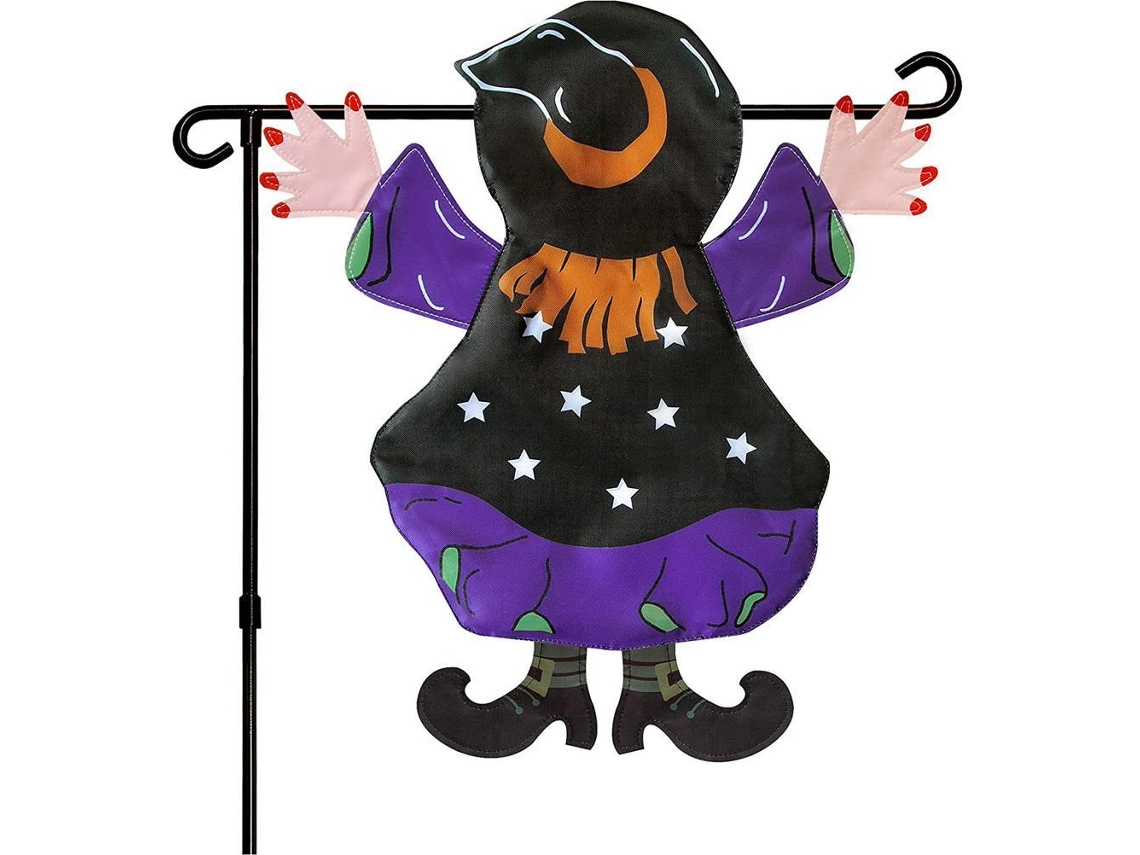 Laxiscreed Bandeira De Outono Ao Ar Livre Com Bruxa Para Jardim Halloween Festivo