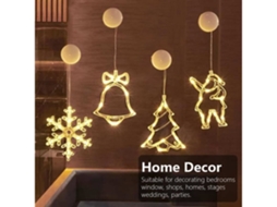 Fios De Luzes Led, Rvore De Natal, Sino, Alce, Floco De Neve, Ventosa, Luzes, Vitrine Tamis - Kys00723*