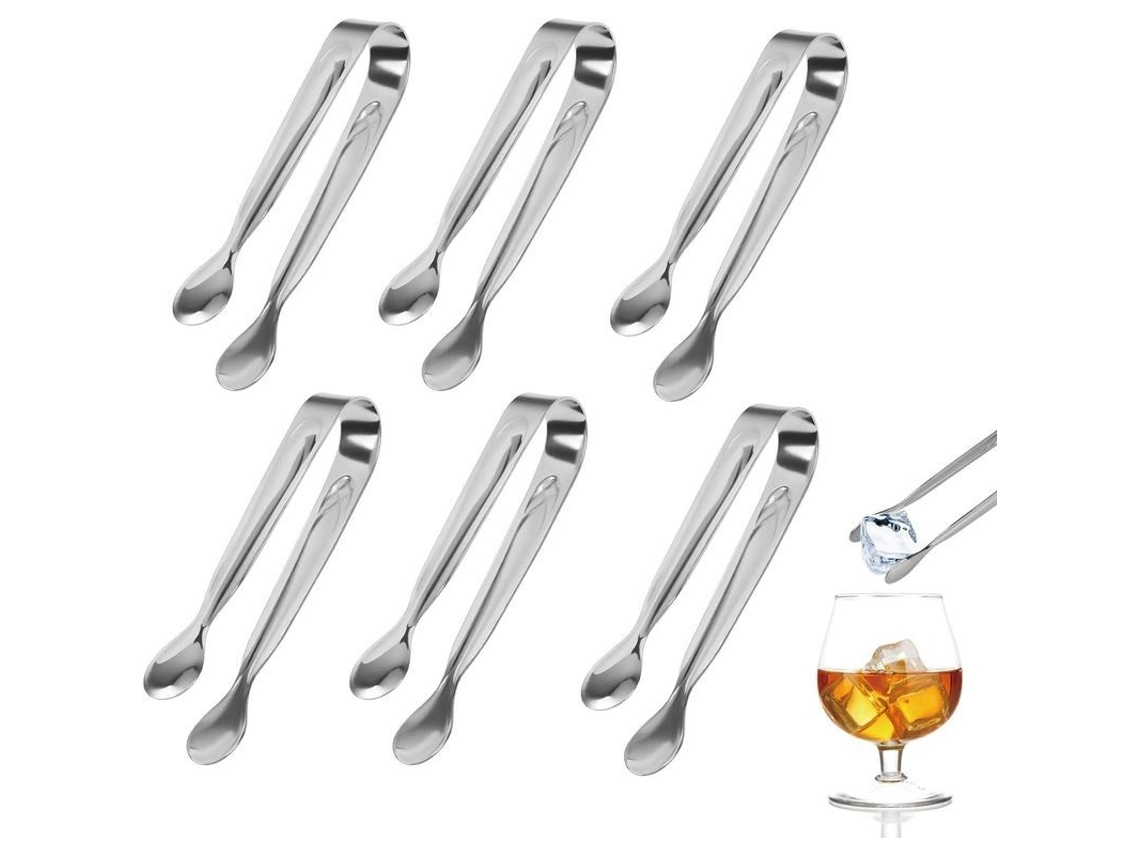 Pinzas De Hielo Y Azúcar De Acero Inoxidable, 6 Piezas De 11cm, Multifuncionales Para Dulces, Ensaladas Y Servicio En Bar Y Cocina