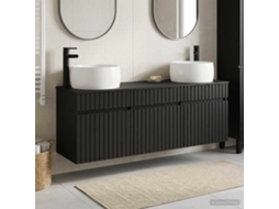 Vidaxl Conjunto De Armários Para Banheiro 3 Unid. Preto