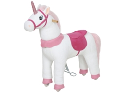 Cavalo de Montaria Unicórnio Infantil (estrutura Robusta, Rodas Macias, 3 5 Anos, Branco)