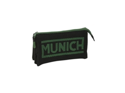 Estojo triplo Munich Caviar 22x12x3cm Safta