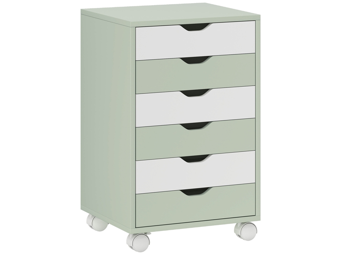 Mesa com Gaveteiro 6 Gavetas Verde
