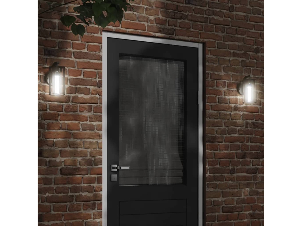 Vidaxl Candeeiro De Parede Para Exterior Aço Inoxidável Preto