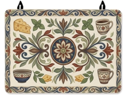 Capa Para Lareira Elétrica Com Estampa Floral, Folhas Rústicas Tradicionais, Cor Creme, Lavável, Impermeável
