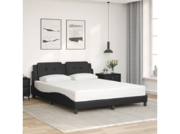 Vidaxl Estrutura De Cama Sem Colchão Zadar 160x200 Cm Couro Artificial Preto