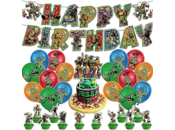 Kit de materiais para festa de aniversário com tema Tartarugas Ninja BRILVIBERA, Banner, Balões, Decorações