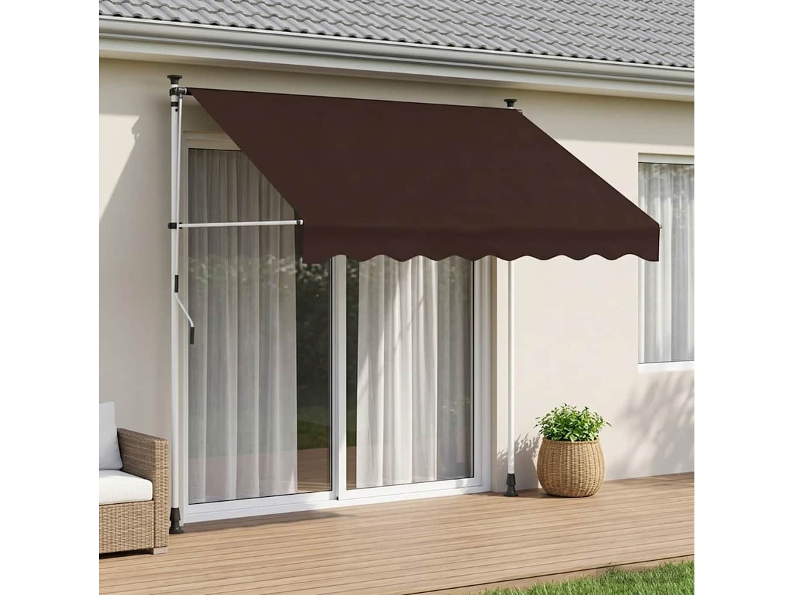 Vidaxl Toldo Retrátil Manual Castanho 100 Cm